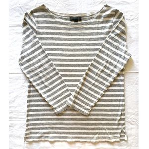 J Crew Breton Stripe Long Sleeve Boatneck Tee